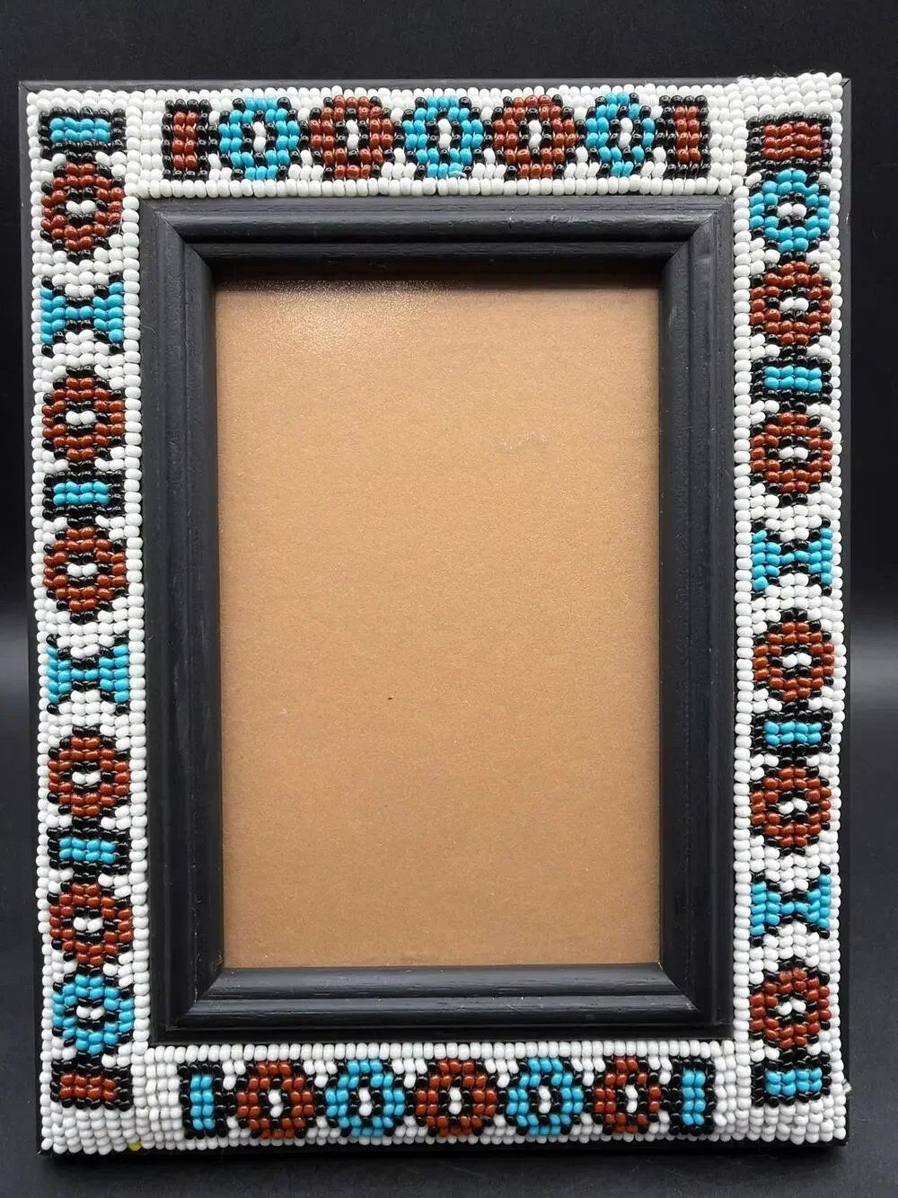 Viva Afrika South Africa Handmade Ndebele Beaded Picture Frame 5x7 Tribal Art
